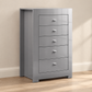 New York Collection Dove Grey High-Gloss 5-Drawer Jewelry Storage Chest