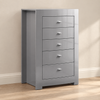 New York Collection Dove Grey High-Gloss 5-Drawer Jewelry Storage Chest