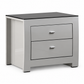 New York Dove Grey High-Gloss LED Storage Bedroom Set with USB Charging