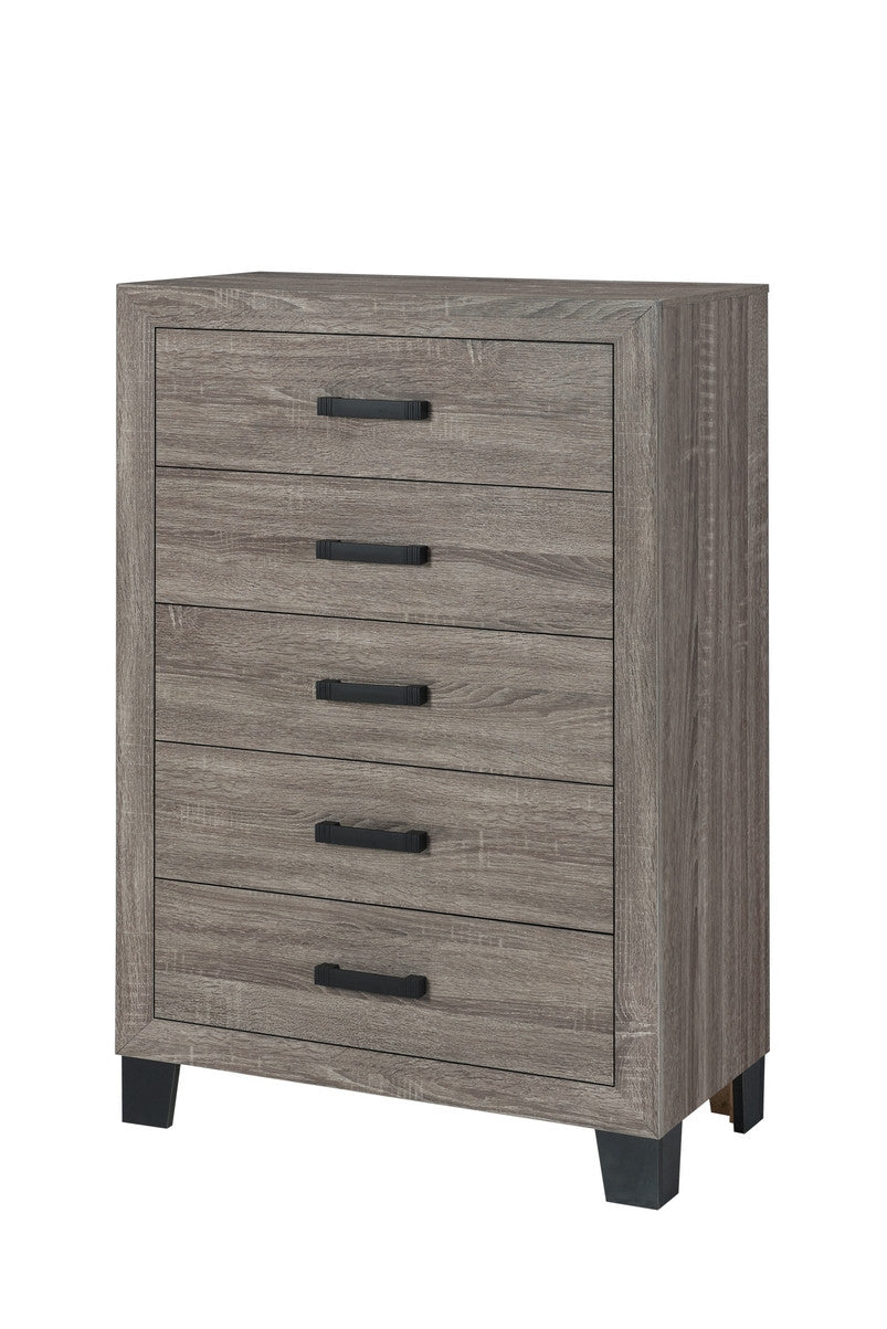 Olivia Collection Taupe Transitional Complete Bedroom Set with Picture-Frame Detailing