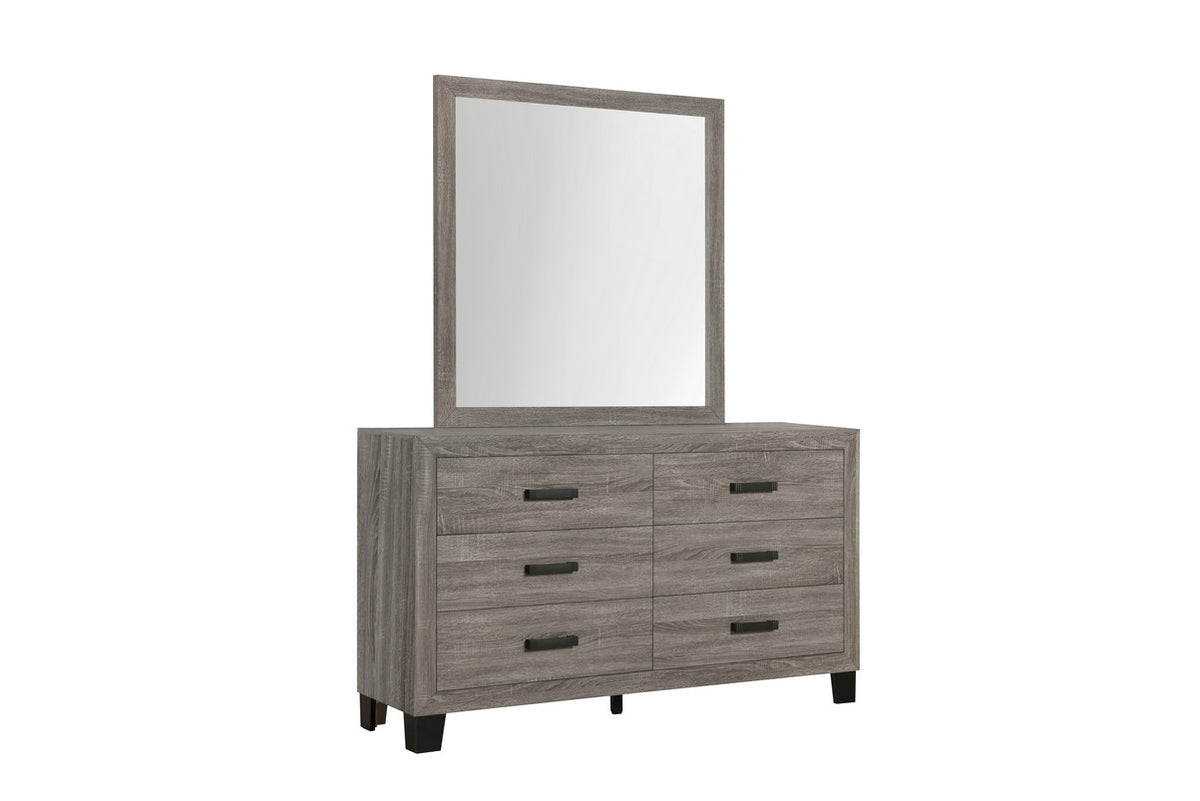 Olivia Collection Taupe Transitional Complete Bedroom Set with Picture-Frame Detailing