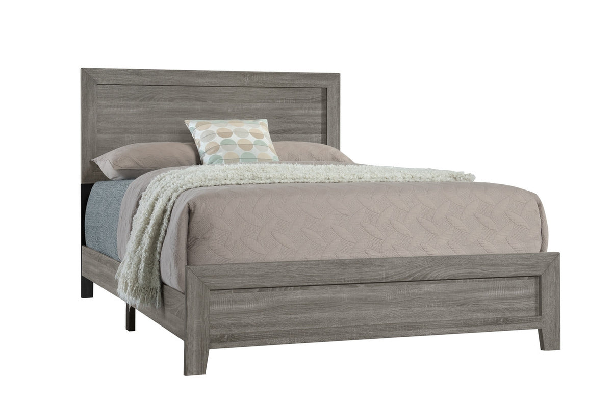 Olivia Collection Taupe Transitional Complete Bedroom Set with Picture-Frame Detailing
