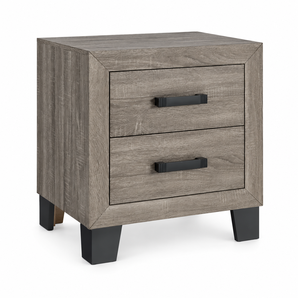 Olivia Collection Taupe Transitional 2-Drawer Nightstand