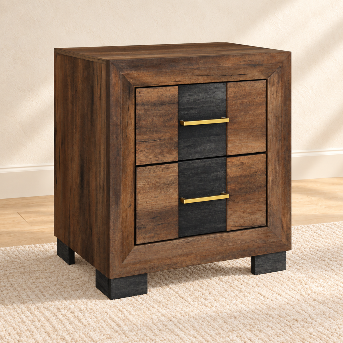 Optimus Collection Two-Tone Walnut Nightstand