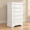Pompei Collection Metallic Crocodile 5-Drawer Chest – White or Grey