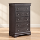 Pompei Collection Metallic Crocodile 5-Drawer Chest – White or Grey