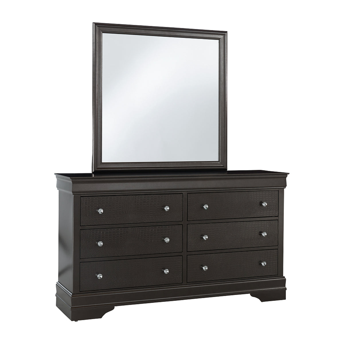 Pompei Grey dresser and mirror on a clean white background