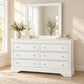 Pompei White dresser and mirror in a bedroom lifestyle setting