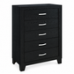 Reid Collection Black Modern 5-Drawer Bedroom Chest