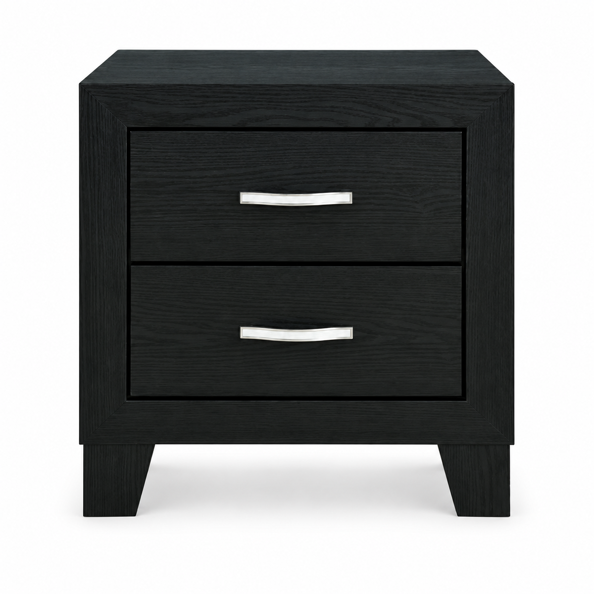 Reid Collection Black Modern 2-Drawer Nightstand
