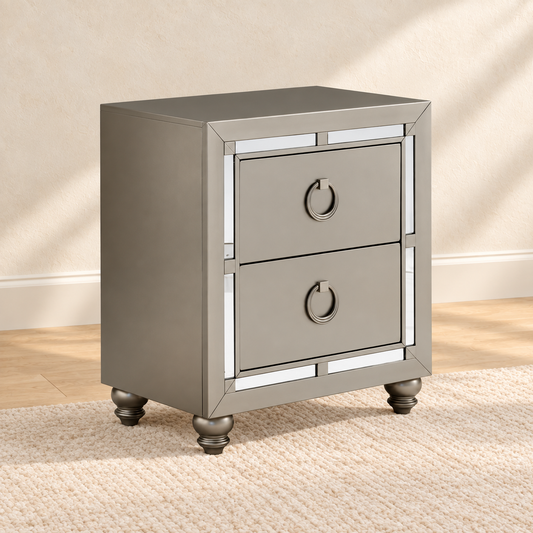 Riley 'Luna' Collection Silver 2-Drawer Nightstand