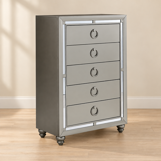 Riley 'Luna' Collection Silver 5-Drawer Bedroom Chest