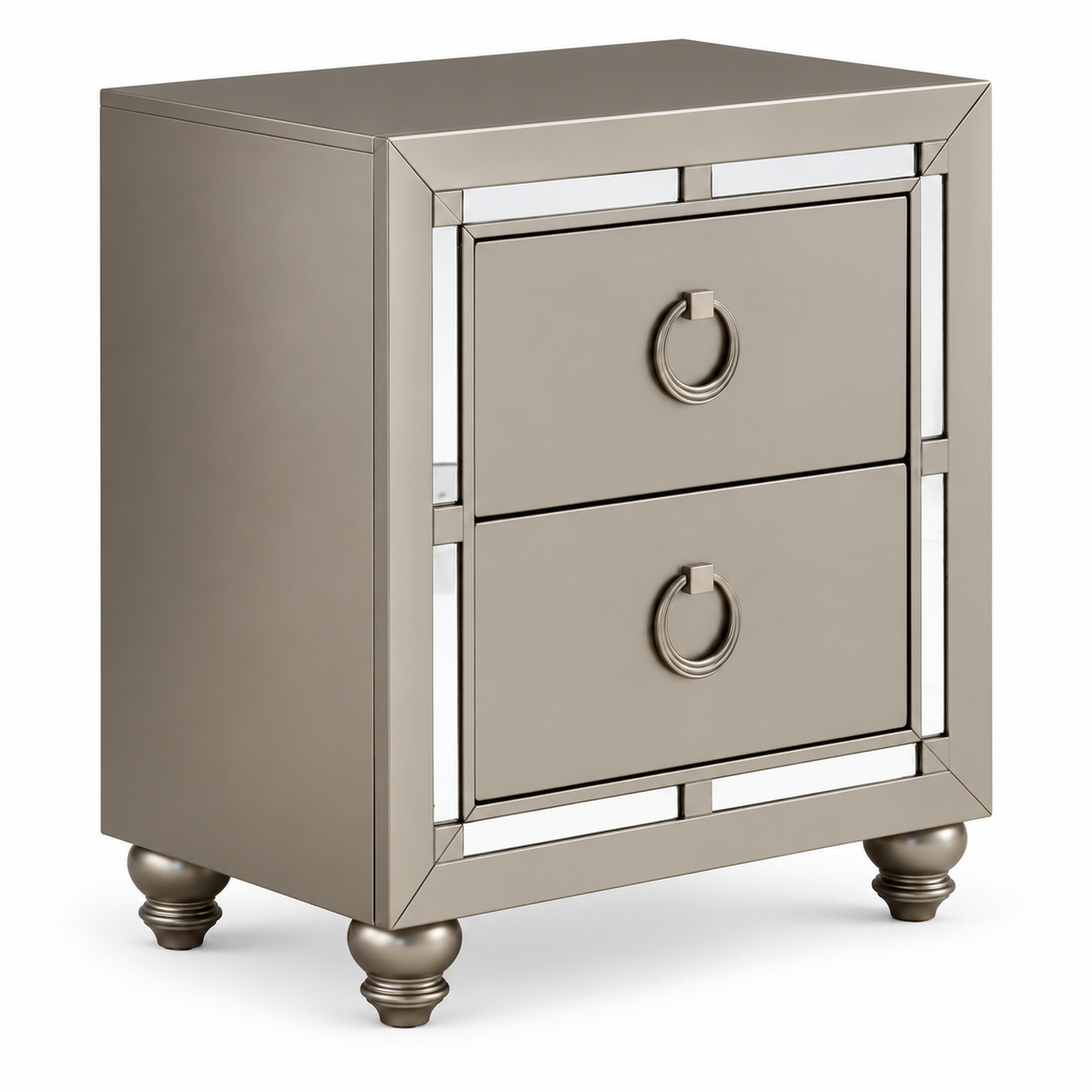 Riley 'Luna' Collection Silver 2-Drawer Nightstand