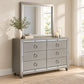 Riley Silver dresser and mirror in a bedroom lifestyle setting