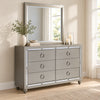 Riley Silver dresser and mirror in a bedroom lifestyle setting