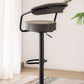 Curved Adjustable Swivel Bar Stools with Black Bases - Set of 2 - gallery image 4