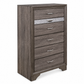 Seville 'Harper' Collection Weathered Grey 5-Drawer Bedroom Chest