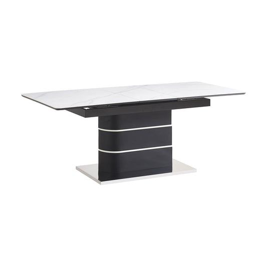 Modern Extendable White Sintered Stone Dining Table – dining table