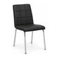 Modern 5-Piece Round Clear Tempered Glass Dining Set with Black PU Chairs & Chrome Legs – single dining chair