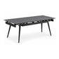 Modern 7-Piece Extendable Black Sintered Stone Dining Set – Light or Dark Grey Velvet Chairs – dining table