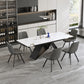 Modern Extendable Chanel Marble-Look Dining Table with 6 Chairs – Multiple Chair Options – complete dining set