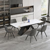 Modern Extendable Chanel Marble-Look Dining Table with 6 Chairs – Multiple Chair Options – complete dining set