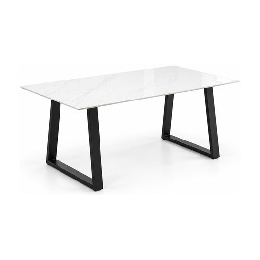 Modern Snow White Sintered Stone Dining Table – dining table