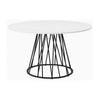 Modern White Marble-Look Dining Table – dining table