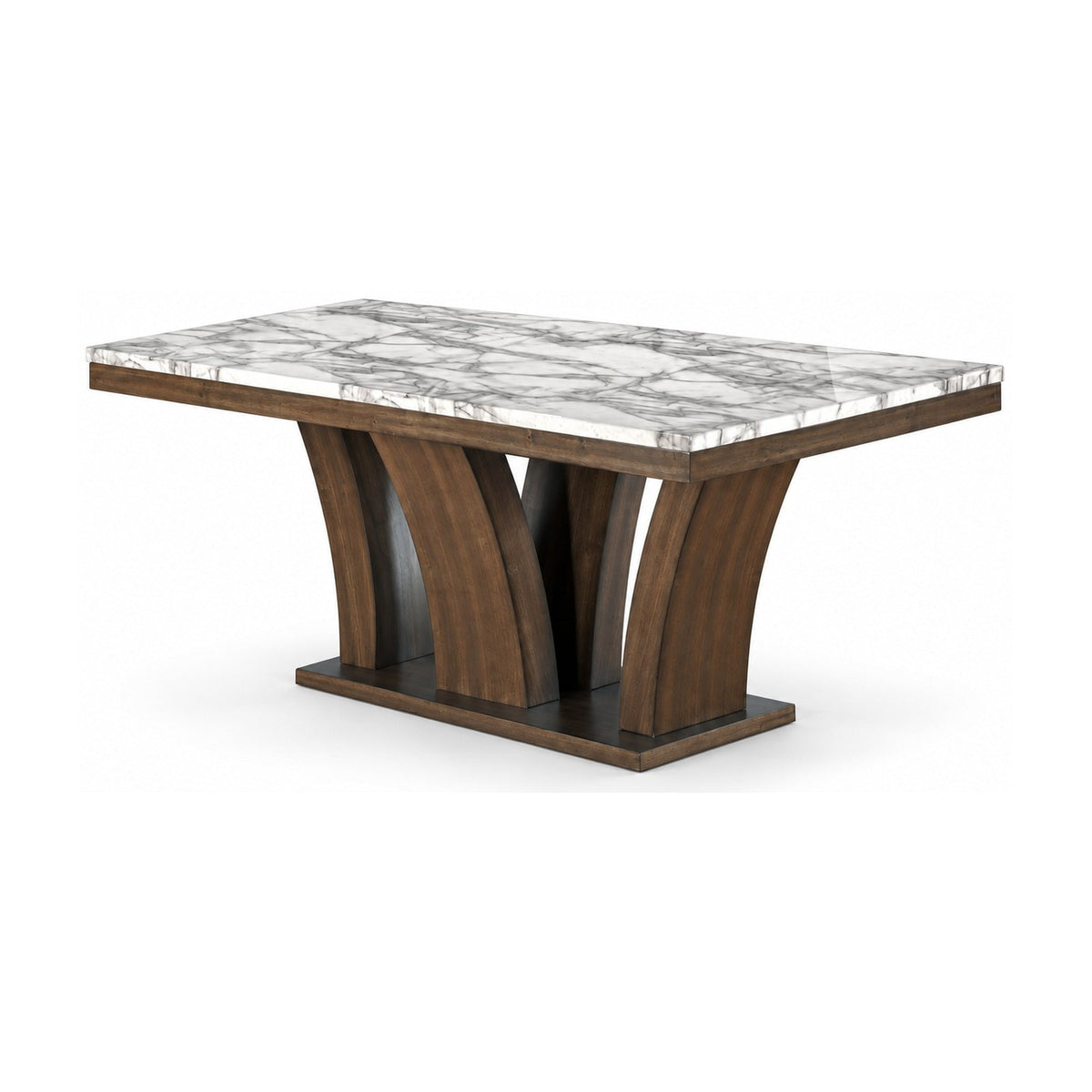 Rustic Brown Faux Marble Dining Table – dining table