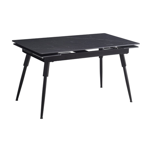 Modern Extendable Black Marble-Look Sintered Stone Dining Table – dining table