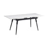 Modern Extendable White Marble-Look Sintered Stone Dining Table – dining table