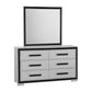 Amelia Black dresser and mirror on a clean white background