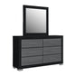 Emma Black & Grey dresser and mirror on a clean white background
