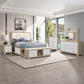 Emma Collection LED Storage Platform Complete Bedroom Set with USB-C Charging – Black/Grey or Natural/White