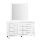 Luccia White dresser and mirror on a clean white background