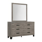 Olivia Taupe dresser and mirror on a clean white background