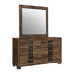 Optimus Grey dresser and mirror on a clean white background