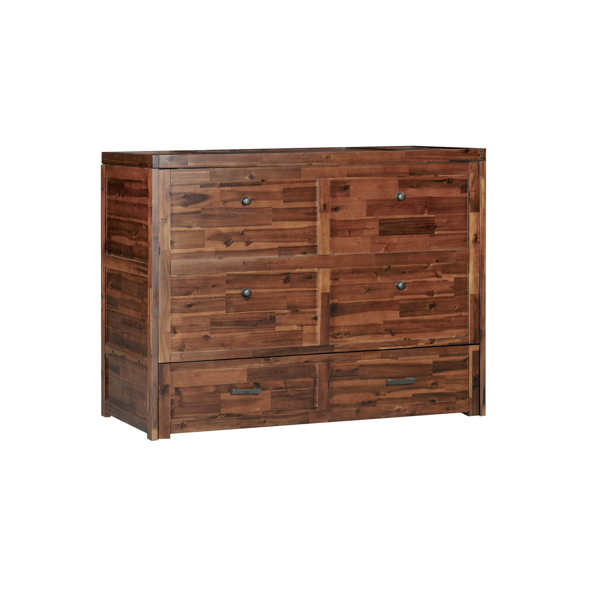 Stow Full Murphy cabinet bed — Cherry finish, closed, white background