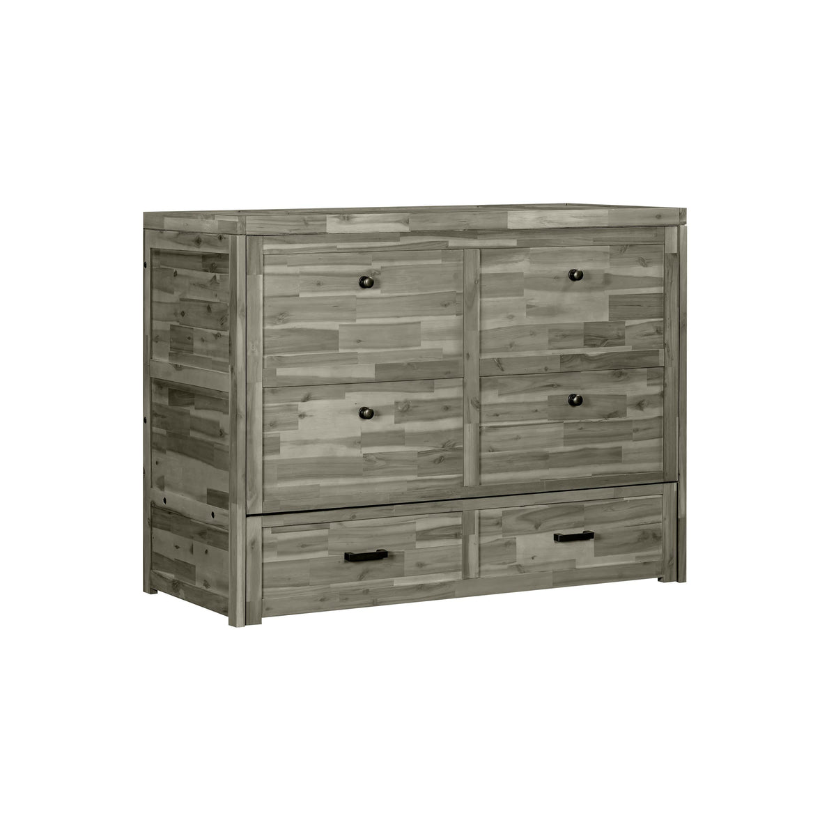 Stow Full Murphy cabinet bed — Stone finish, closed, white background