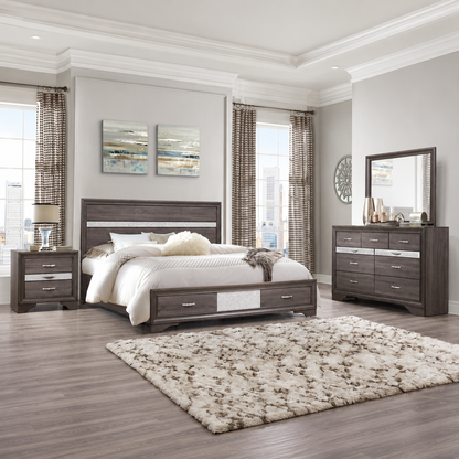 Seville 'Harper' Weathered Grey Storage Platform Bedroom Set