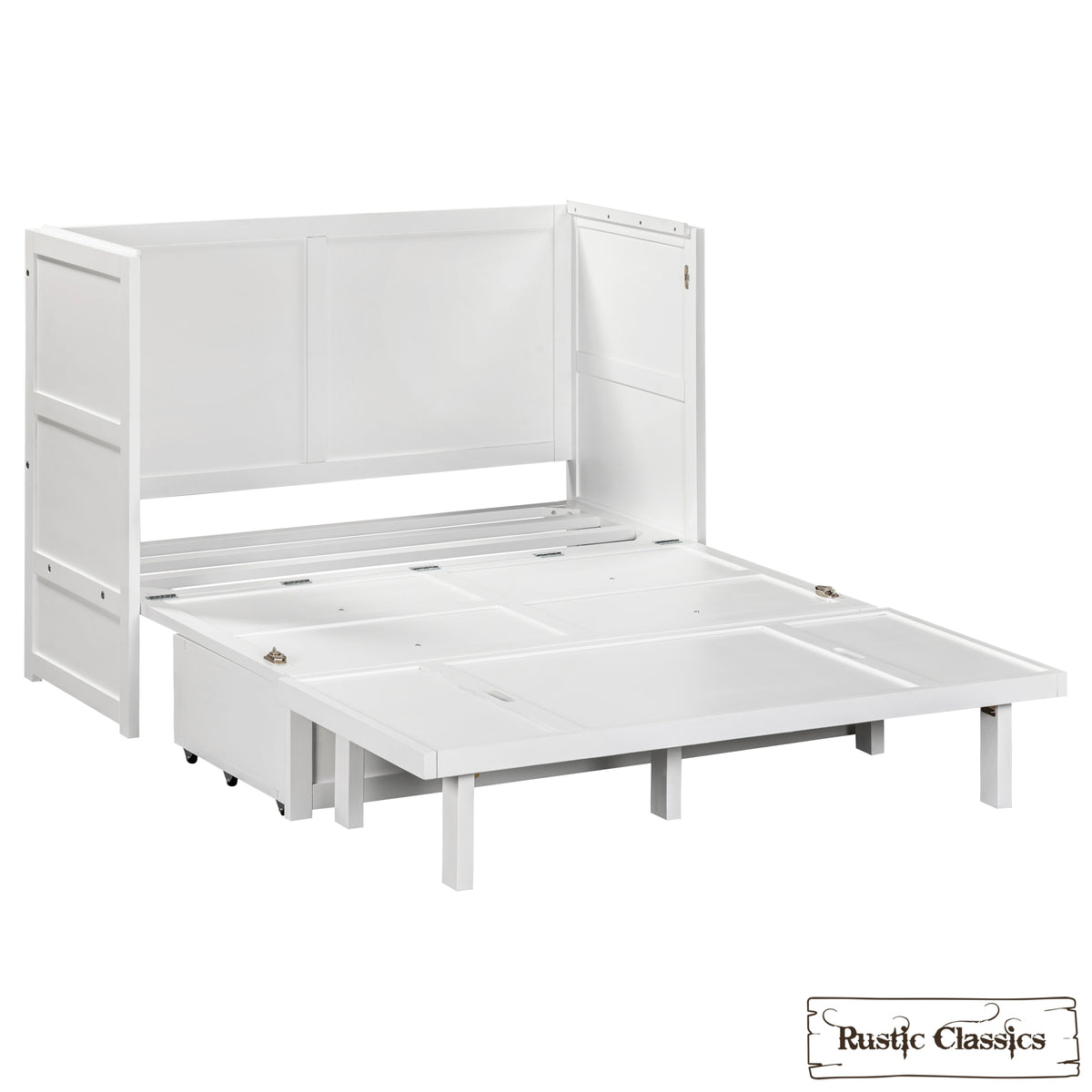 Stow Full Murphy Cabinet Bed with Gel Memory Foam Mattress
