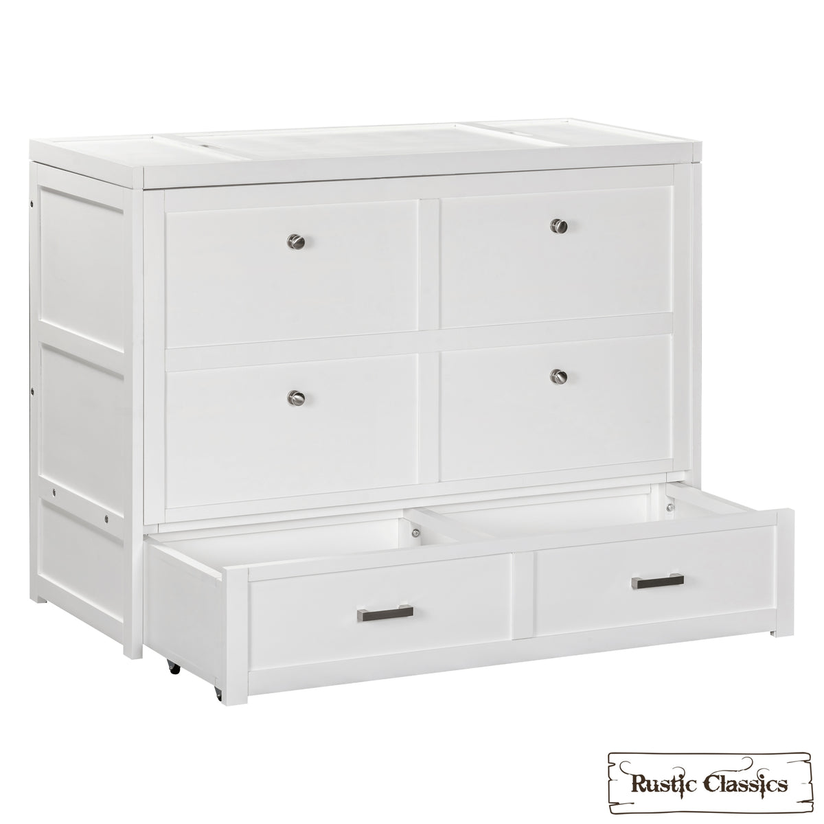 Stow Full Murphy Cabinet Bed with Gel Memory Foam Mattress