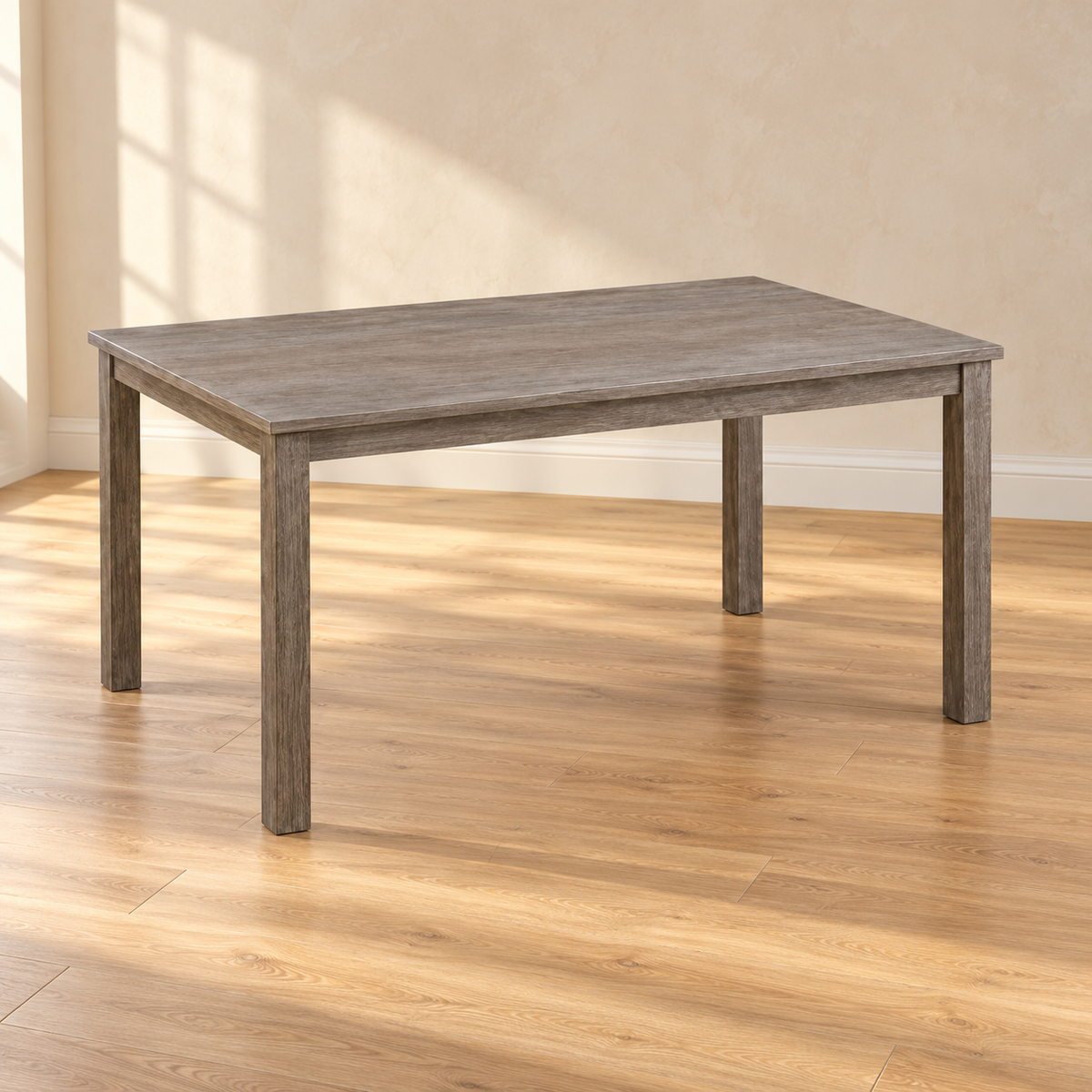 55-Inch Antique Grey Wood Dining Table — table-only lifestyle view