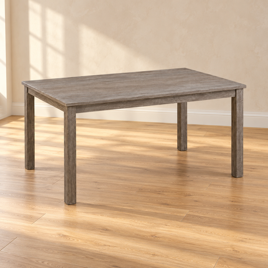 55-Inch Antique Grey Wood Dining Table — table-only lifestyle view