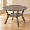 42-Inch Round Antique Grey Wood Dining Table — table-only lifestyle view